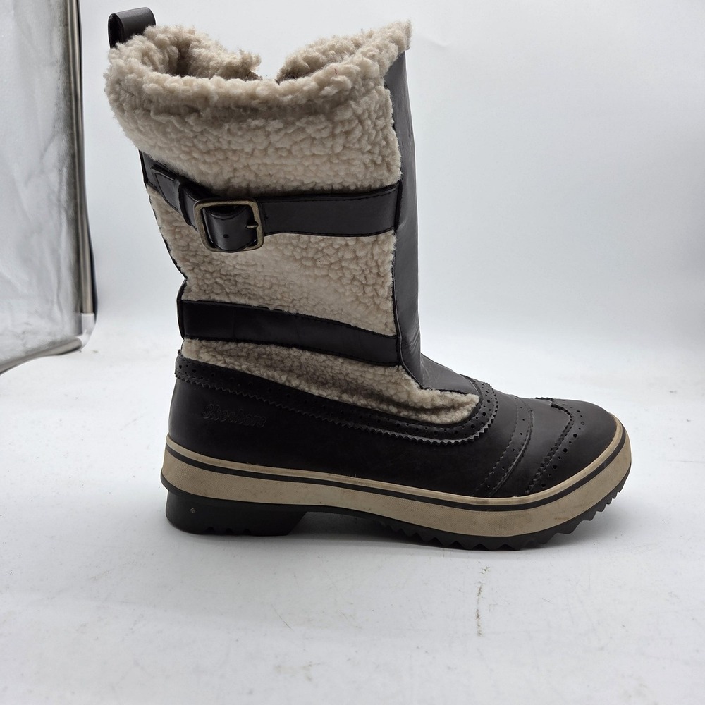 Skechers Outdoor Boots Womens Size 8 Brown Faux Fur Lined Zip Snow Winter 47581 - Picture 2 of 15